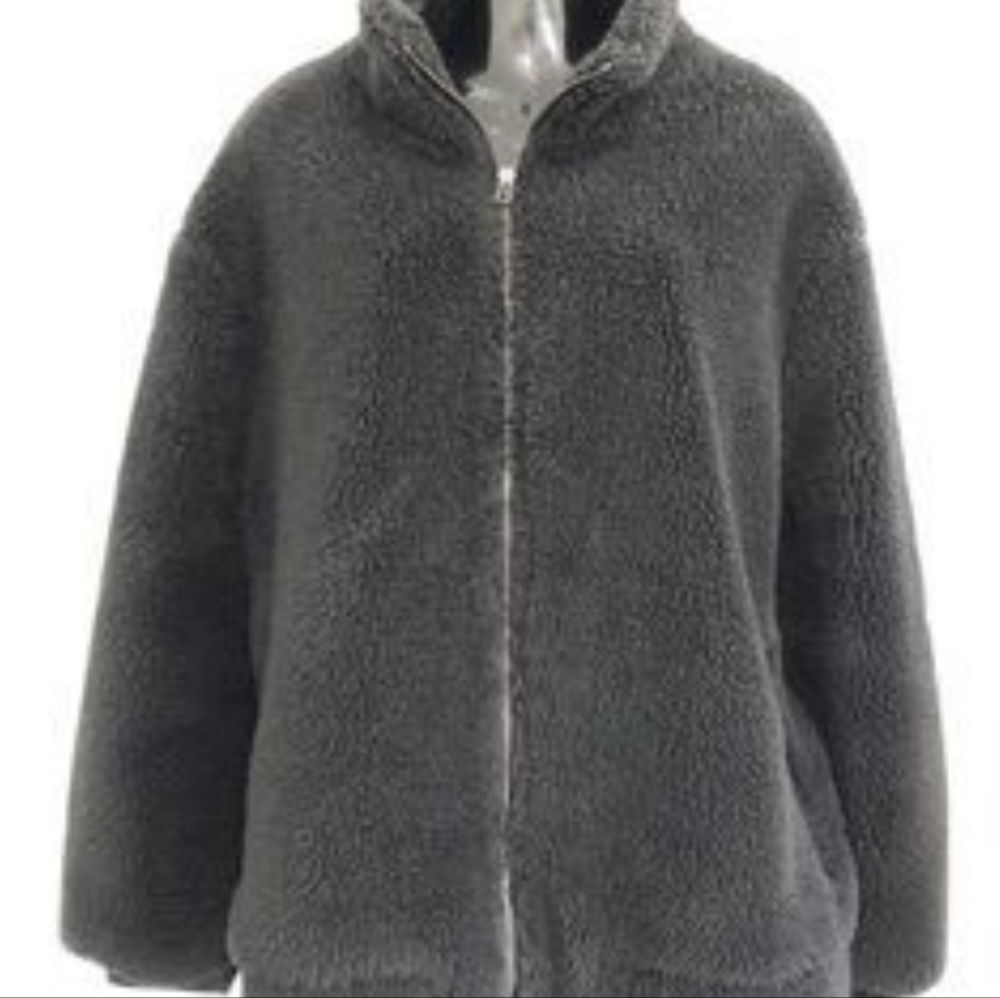 3X Ava & Viv Women's Black Teddy Jacket